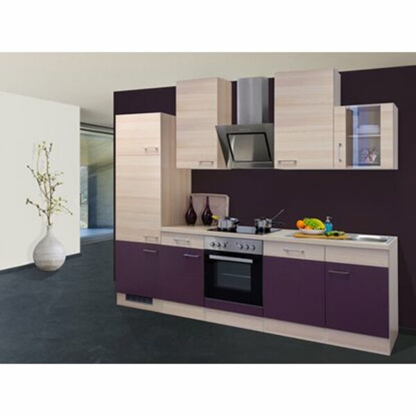 Bild 1 von Flex-Well Exclusiv Küchenzeile Focus 280 cm Akazie-Aubergine
