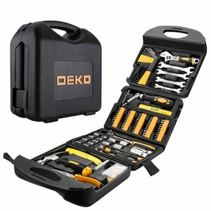 DEKO Werkzeugset »Werkzeugset«, (165-St., DEKO, Werkzeugset 165 tlg., inkl Koffer, für kleine Autoreparaturen und Hausreparaturen mit Präzisionsschraubendreher, Wasserwaage und Bit-Set), Wer