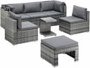 Bild 1 von KONIFERA Gartenlounge-Set »Atlanta«, mit aufklappbarem Dach und zur Sonneninsel umbaubar