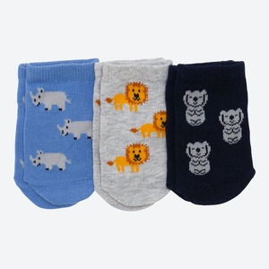 Baby-Jungen-Sneaker-Socken mit Tiermuster, 3er-Pack
