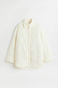 H&M Wattiertes Overshirt aus Nylon Cremefarben, Overshirts in Größe XXL. Farbe: Cream