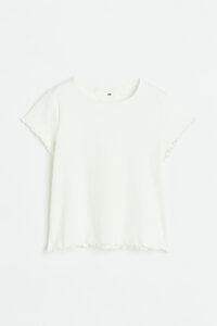 H&M Geripptes Shirt Naturweiß, T-Shirts & Tops in Größe 92. Farbe: Natural white