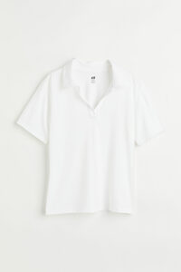 H&M Sportshirt mit Kragen Weiß, Sport – T-Shirts in Größe XL. Farbe: White