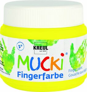 Kreul Mucki Fingerfarbe Quietsch gelb, 150 ml