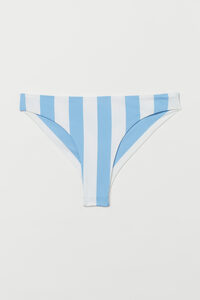 H&M Bikinihose Brazilian Hellblau/Weiß gestreift, Bikini-Unterteil in Größe 38. Farbe: Light blue/white striped