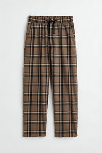 H&M Joggpants aus Baumwolle Dunkelbeige/Kariert, Hosen in Größe 164. Farbe: Dark beige/checked