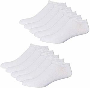 YouShow Sneaker Socken Herren Damen 10 Paar Kurze Halbsocken Quarter Baumwolle Unisex(43-46,Weiß)