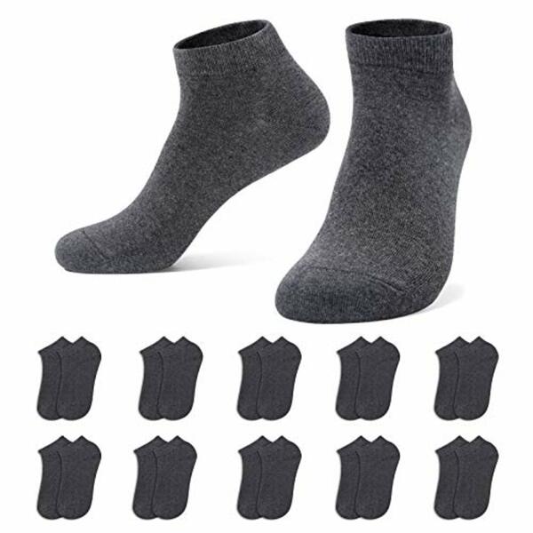 Bild 1 von YouShow Sneaker Socken Herren Damen 10 Paar Kurze Halbsocken Quarter Baumwolle Unisex(39-42 Dunkelgrau)