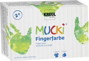 Kreul Mucki Fingerfarbe 6er Set je 50 ml