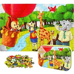 Kinderpuzzle, 60 Teilen Puzzle Holzpuzzle für Kinder, Waldtiere Puzzle für Kinder ab 4 5 6 Jahren, Gehirntraining Spielzeug für Kinder, Jungen Mädchen