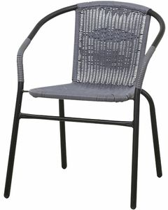 TrendLine Stuhl Venezia  silber mit Kunststoffgeflecht