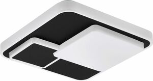 Eglo LED Deckenleuchte Lepreso 38,5 x 38,5 cm weiß-schwarz, warmweiß