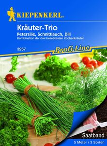 Kiepenkerl Saatgut Kräuter-Trio
, 
Saatband 5 Meter / 3 Sorten