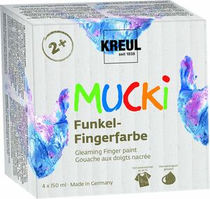 Kreul Mucki Funkel-Fingerfarbe 4er Set je 150 ml