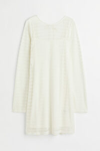 H&M Kleid aus Spitzenstrick Weiß, Alltagskleider in Größe XS. Farbe: White