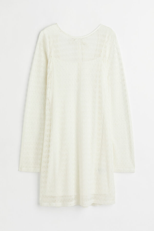 Bild 1 von H&M Kleid aus Spitzenstrick Weiß, Alltagskleider in Größe XS. Farbe: White