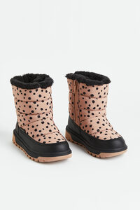 H&M Warm gefütterte wasserdichte Stiefel Puderrosa/Leopardenmuster in Größe 30. Farbe: Powder pink/leopard print