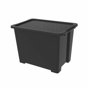 Rotho Aufbewahrungsbox EVO Easy mit Rädern 65 L, BLACK COLLECTION 58,3 x 39,2 x 41 cm (L x B x H)