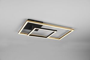 Reality LED Deckenleuchte Padella schwarz, gold, Switch Dimmer, schwenkbar