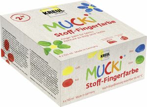 Kreul Mucki Stoff-Fingerfarbe 4er Set je 150 ml