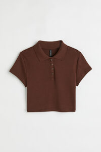 H&M Shirt mit Kragen Braun, Tops in Größe XL. Farbe: Brown