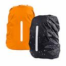 Bild 1 von DFK 2er wasserdichte Regenschutz Rucksack Regenhülle Schulranzen Regenüberzug Regenhaube Regenabdeckung Rucksackschutz für Outdoor Radfahren Camping Wandern Schwarz + Orange S 18-25L