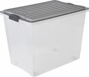 Bild 1 von Rotho Stapelbox Compact mit Rollen 70 l , transparent anthrazit 57 x 39,5 x 43,5 cm (L x B x H)