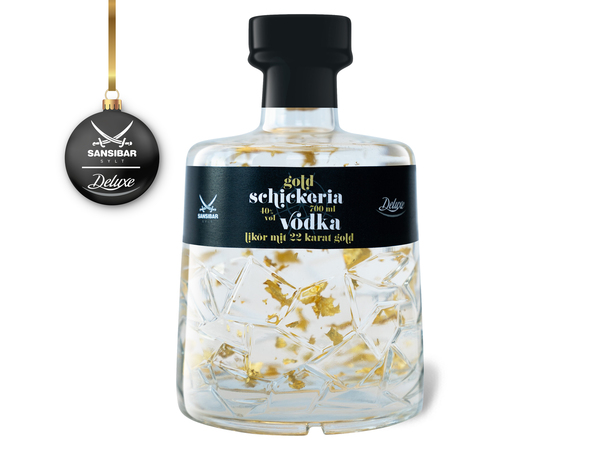 Sansibar Deluxe Schickeria Vodkalikör mit Goldstückchen 40% Vol von Lidl  für 19,99 € ansehen!