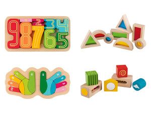 Playtive Lernspiel Montessori Sets, aus Echtholz