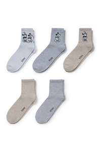 C&A Multipack 5er-Socken mit Motiv-Disney, Grau, Größe: 35-38