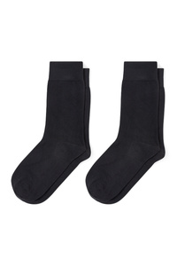 C&A Multipack 2er-Socken-mit Bio-Baumwolle-LYCRA®, Schwarz, Größe: 43-46