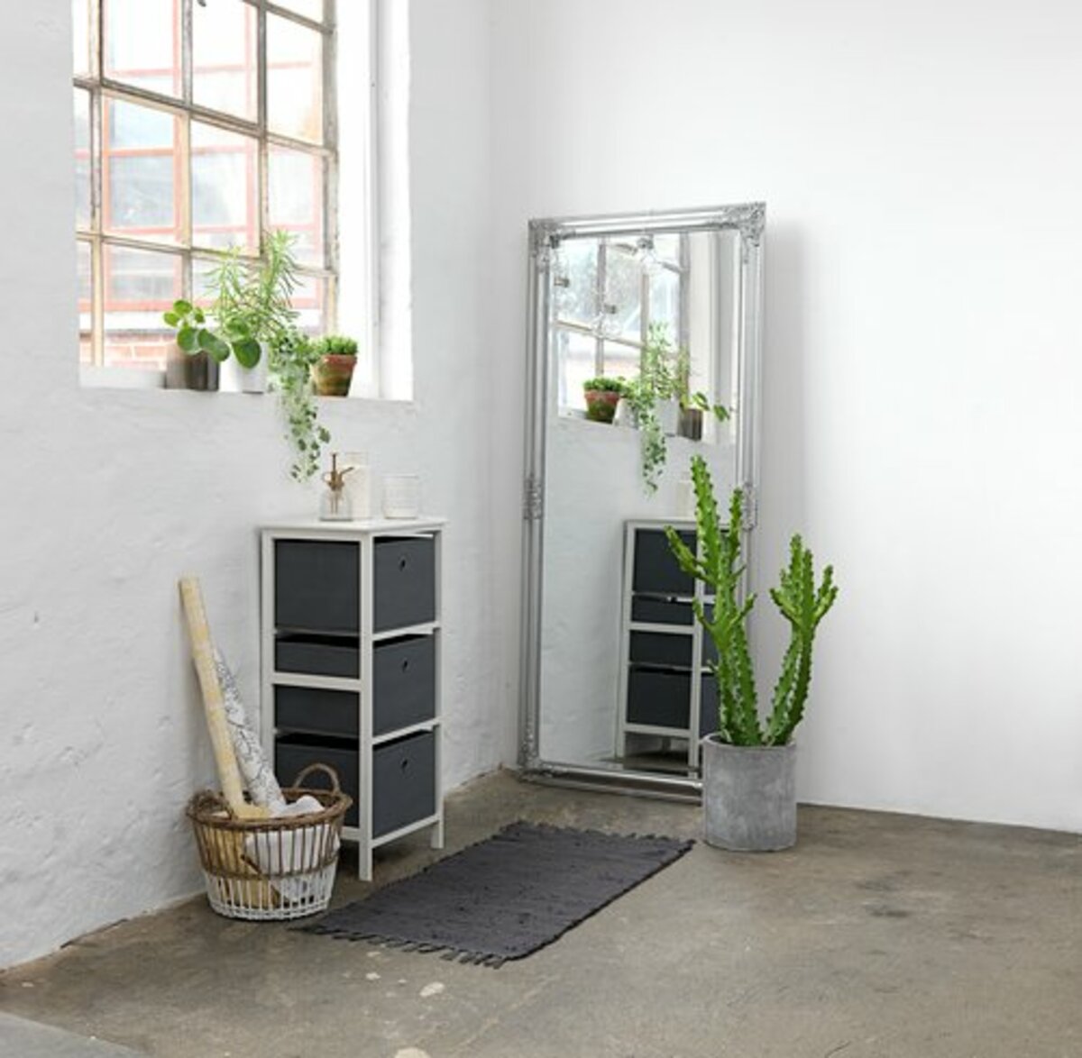 Bild 4 von Kommode ODBY 3 Körbe grau/weiß