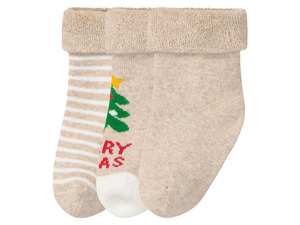 lupilu Baby Socken, 3 Paar, mit lustigem Weihnachtsmotiv