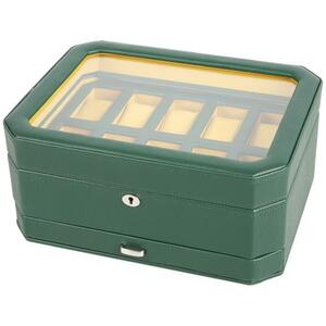 Castello 10er Uhrenbox mit Schubfach, grün-gelb