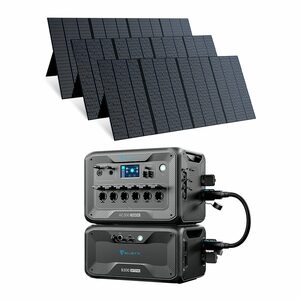 BLUETTI Stromerzeuger »AC300+B300 Solar Stromerzeuger mit 3*PV350 Solarpanels«, 3,00 in kW, (4 USB-Ausgang, 1-tlg., 3072Wh LiFePO4 Batterie-Backup), 6 3000W AC Ausgängen