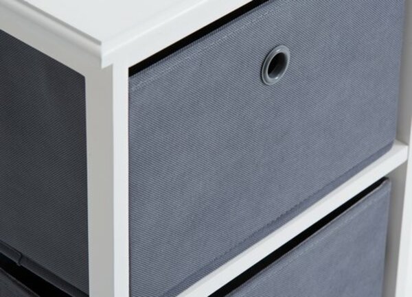 Bild 2 von Kommode ODBY 3 Körbe grau/weiß