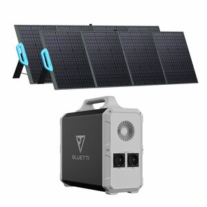 BLUETTI Stromerzeuger »BLUETTI EB150 BLACK Solar Stromerzeuger mit 2 PV200 200W Solar panels«, 1,00 in kW, (packung, 3-tlg), LCD DIAPLAY