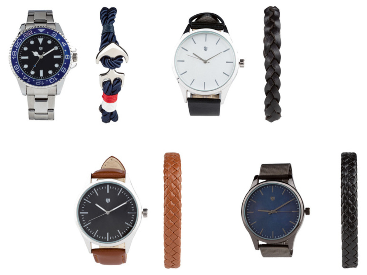 Bild 1 von AURIOL Herren Armbanduhr-Schmuckset, 2-teilig