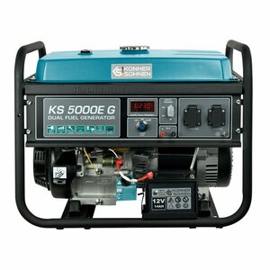 Könner & Söhnen Stromerzeuger »KS 5000E G«, 4,50 in kW, (1-tlg), Hand-/Elektroanlass, 2x16A, 12 V, automatischer Spannungsregler (AVR)