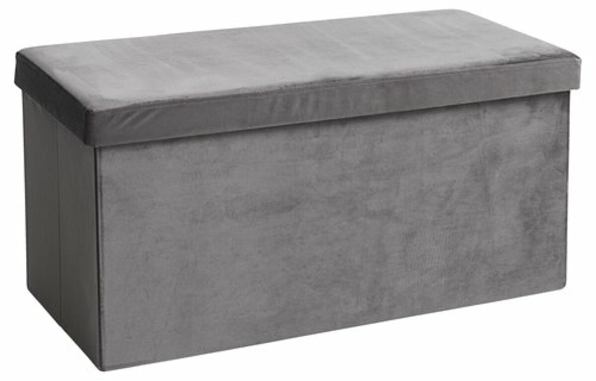 Bild 1 von Pouf AUNING 76x38 m/Stauraum grauer Samt