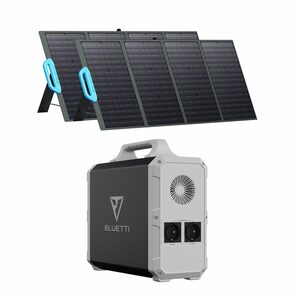 BLUETTI Stromerzeuger »BLUETTI EB150 BLACK Solar Steomerzeuger mit 2 PV120 120W Solar panels«, 1,00 in kW, (PACKUNG, 1-tlg), LCE DISPLAY
