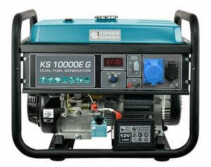 Könner & Söhnen Stromerzeuger »KS 10000E G«, 8,00 in kW, (1x32A (230V), Generator, E-Start, Automatischer Spannungsregler, 1-tlg., Hybrid Stromerzeuger, 4-Takt, Kupfer,Steckdosen 1x16A (230V