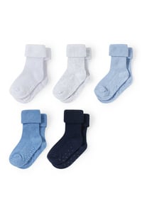 C&A Multipack 5er-Baby-Anti-Rutsch-Socken, Blau, Größe: 21-23