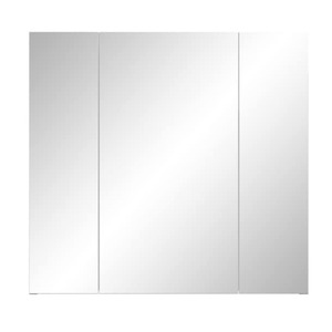Spiegelschrank RIVA 80 x 75 cm Rauchsilber - Tiefe 16 cm - 3 Drehtüren