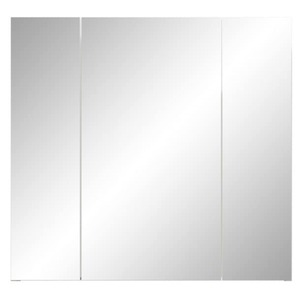 Spiegelschrank RIVA 80 x 75 cm weiß - Tiefe 16 cm - 3 Drehtüren