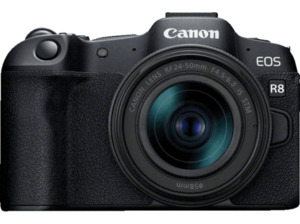 CANON EOS R8 Kit Spiegellose Systemkameras mit Objektiv 24-50 mm , 7,5 cm Display, WLAN