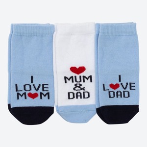 Baby-Jungen-Socken mit tollem Spruch, 3er-Pack