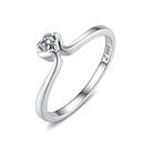 Bild 1 von Qings Solitär Ring 925 Silber Herz CZ Zirkonia Verlobungsringe Valentin Diamant Damenring Antragsring Größe 52 (16.5)