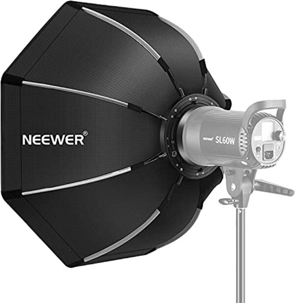 Bild 1 von NEEWER 65cm achteckige Softbox Schnellspanner, mit Bowens Halterung, Tragetasche kompatibel mit NEEWER CB60 CB100 CB150 Vision 4 S101-300W/400W und anderen Bowens Motage Licht -SF-RPBO26