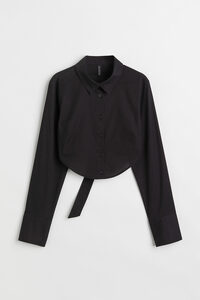 H&M Rückenfreie Hemdbluse, Freizeithemden in Größe L. Farbe: Black